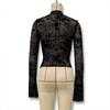 Sexy Sheer Chiffon Blouse for Women Slimming Ruffle Bell Sleeves