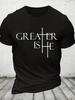 Greater Is He Cross Cotton Tshirt