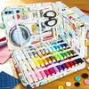 Kit da cucito rettangolare marrone da 170 pezzi, set da cucito per la casa con motivo stampato, set da cucito portatile da viaggio, attrezzi manuali fai-da-te