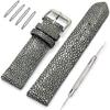 Revetta Stingray Leather Watch Band, Gray, 20mm, with Spring Bar Remover [089-8stb20]