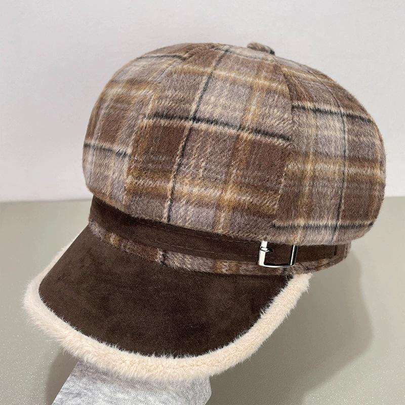 Women's Wool Beret: Large Head, Small Face, Warm Autumn/Winter Newsboy Hat