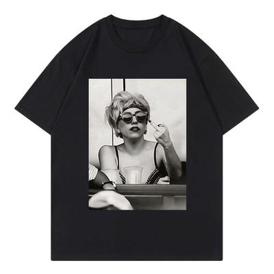 2026 New Singer Lady Gaga Merch T Shirt Unisex Women Clothing Harajuku Pop Music Short Sleeve Tshirt High Quality Tshirts Summer