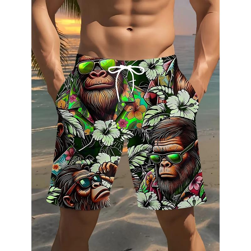 Sommer Mænds 3D Printede Strandbukser Mode Alsidig Trend Åndbar Afslappet Ferie Stil
