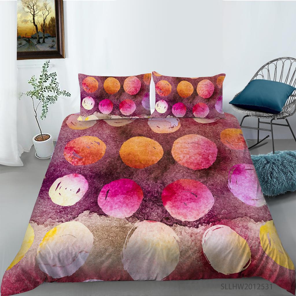 3D Graphic Bedding Colorful Pattern Duvet Cover and Pillowcase 2 or 3 Pieces of Microfiber Fabric with Zipper Washable Super Soft Home Decoration
