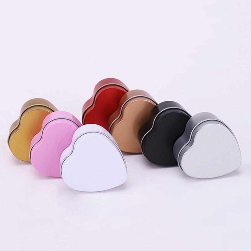 Heart-Shaped Gift Boxes, Tin Heart-Shaped Empty Jars With Lids, Mini Jewelry Boxes/Spice Boxes