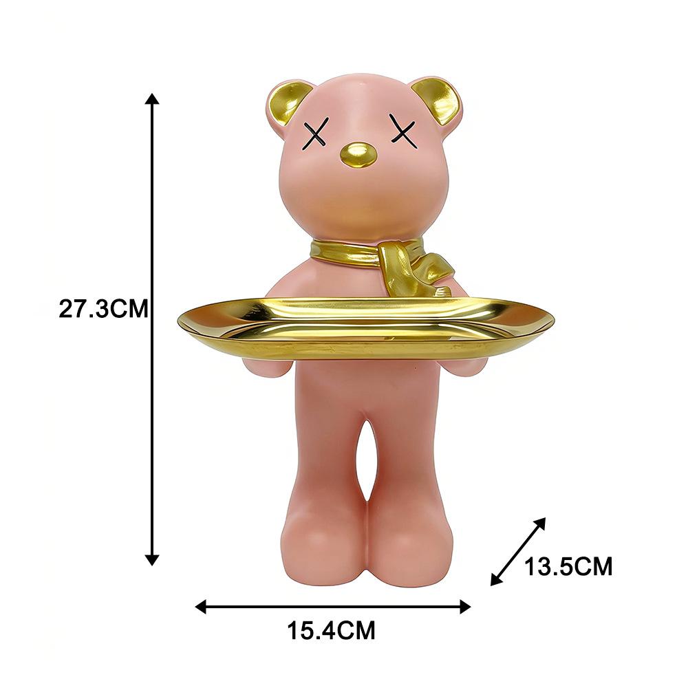 Cute Bear Tray Decorative Item - Key Storage for Entrance - Luxury Home Decor - Living Room Entrance Desktop Decoration Item