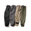 Cargo Pants Men's Winter Fleece-lined Thick Casual Trousers Bags Japanese-Style Retro Functional Thick Heattech Ankle Banded Pants Tide