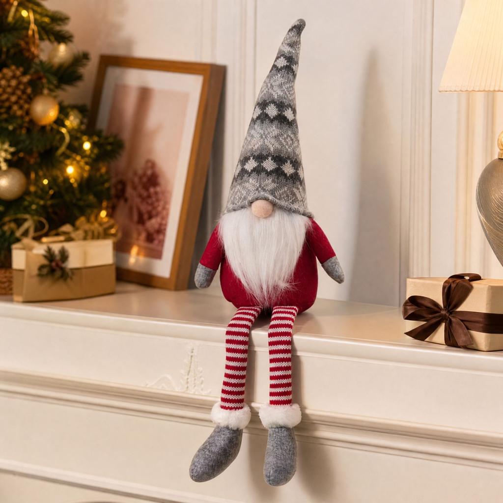 Christmas Faceless Gnome Doll Decoration for Home and Shopping Mall Display, Old Man Gnome Holiday Ornament