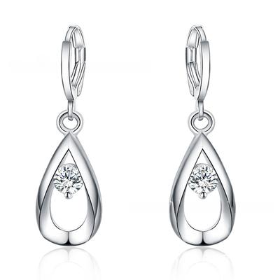 Silver Plated Earrings S925 Silver Earrings Fashionable Water Drop Zircon Earrings Minimalist Jewelry