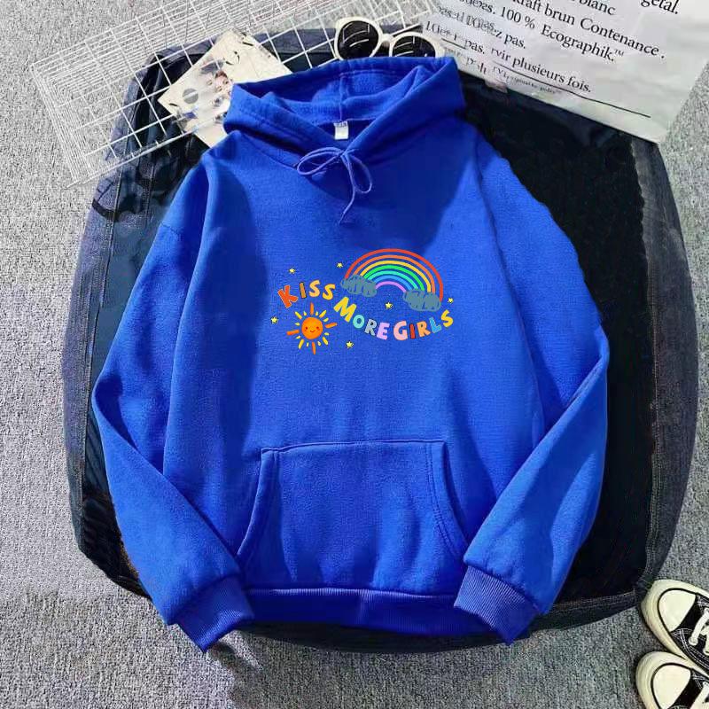 Ladies Gray Plush Hooded Hoodie for Women Plus Size Colorful Print Oversize Pullover Sweatshirt Tops