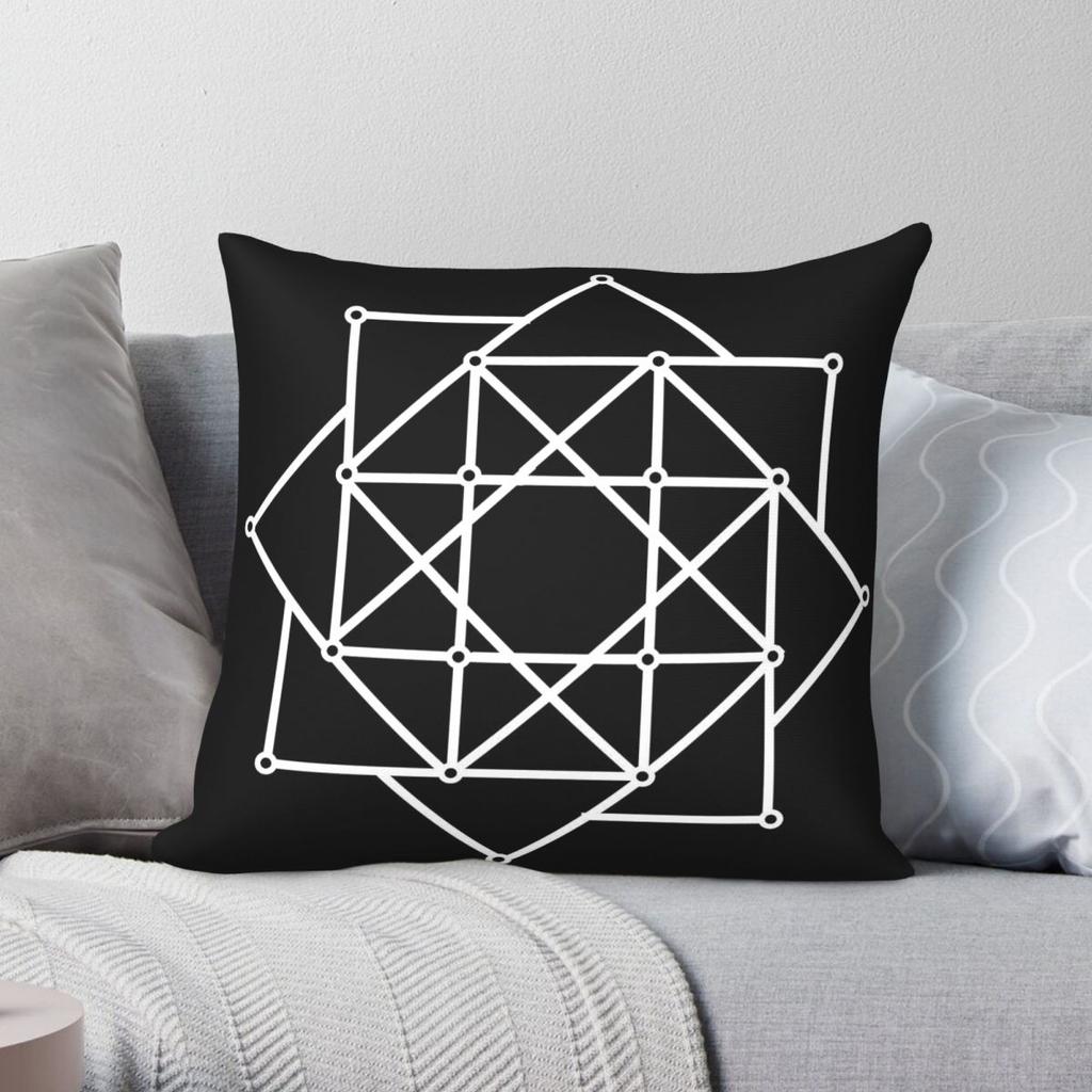 The Rose Band Simple Logo Square Pillowcase Polyester Linen Velvet Creative Zip Decorative Bed Cushion Cover