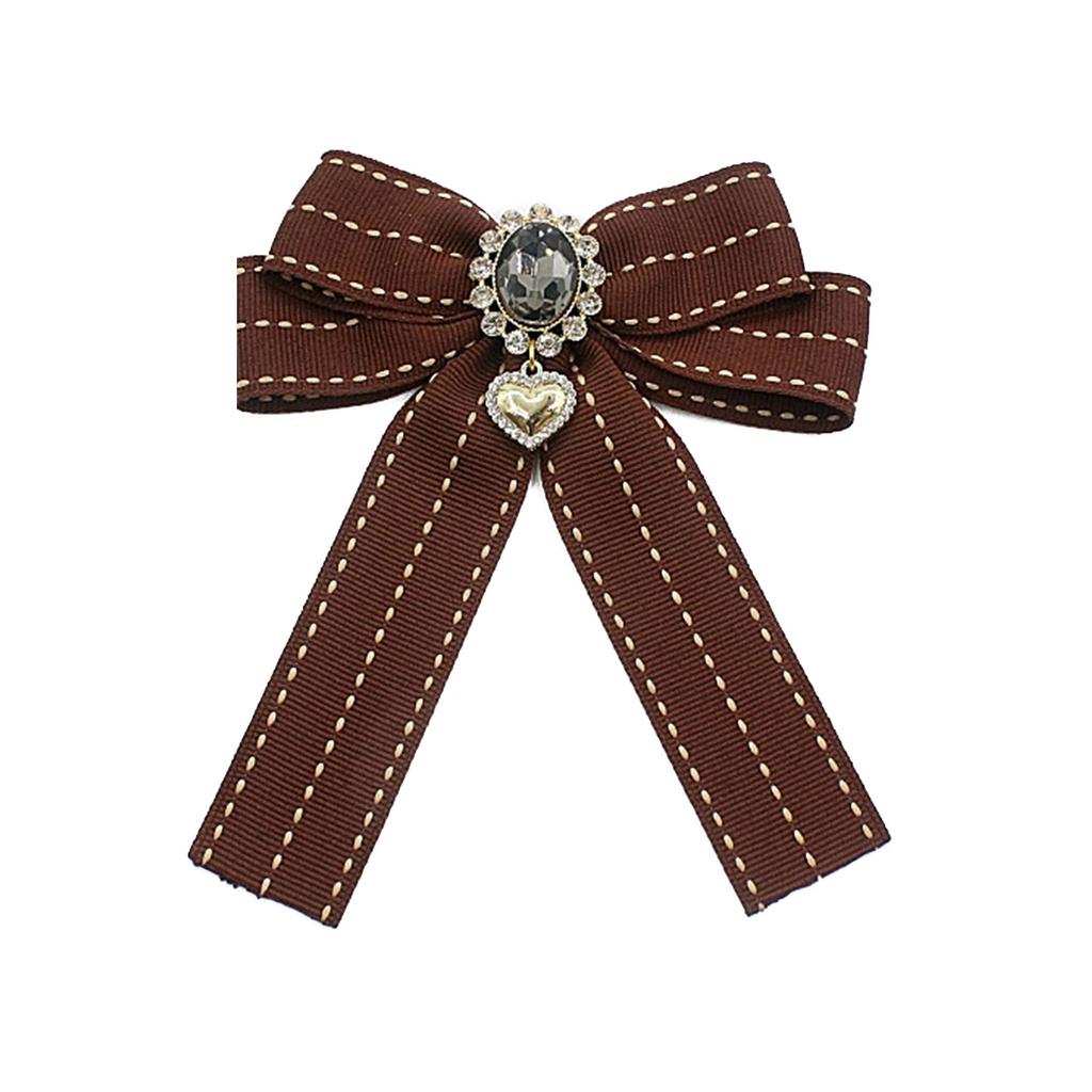 Coffee Brown Necktie Fashion School Uniform Bow Tie Solid Color Necktie for Women's Shirts