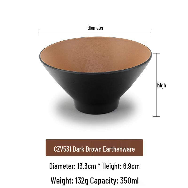 Large Frosted Melamine Ramen Bowl - Japanese-Style Restaurant Noodle Bowl for Mala Tang, Luosifen, Soup, and Rice Noodles