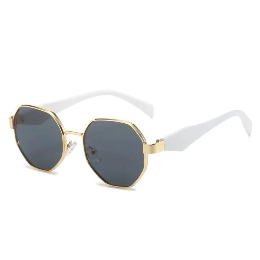 New Sunglasses Trendy Polygonal Metal Frame Sun Glasses Women Retro Sunshade Eyeglass for Vacation UV400 Luxury Brand Design