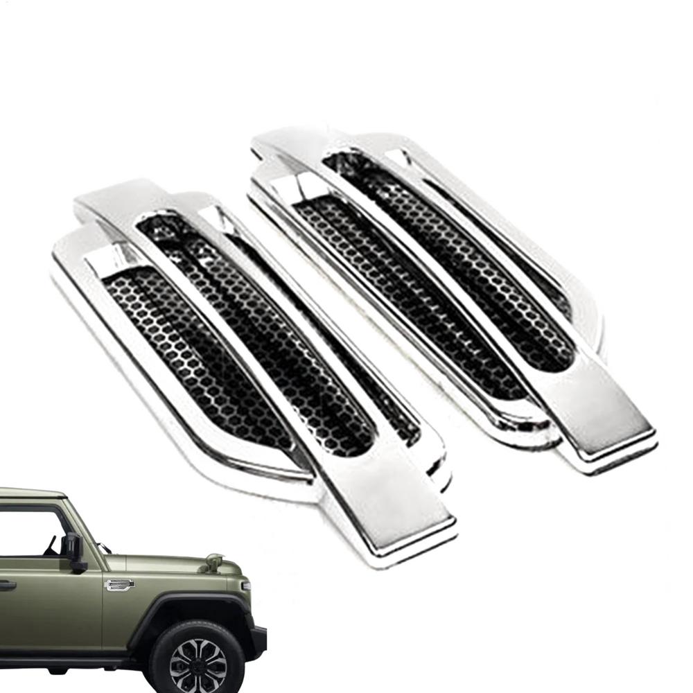 Air Vent Car Exterior 2 Pieces Air Flow Intake Trim Side Vent Decorative Decal Sticker For Vehicle Hood Bonnet Engine Truck