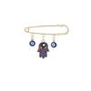 Creative Rhinestone Devil's Eye Tassel Brooch: Women's High-End Blue-Eyes Sweater Pin