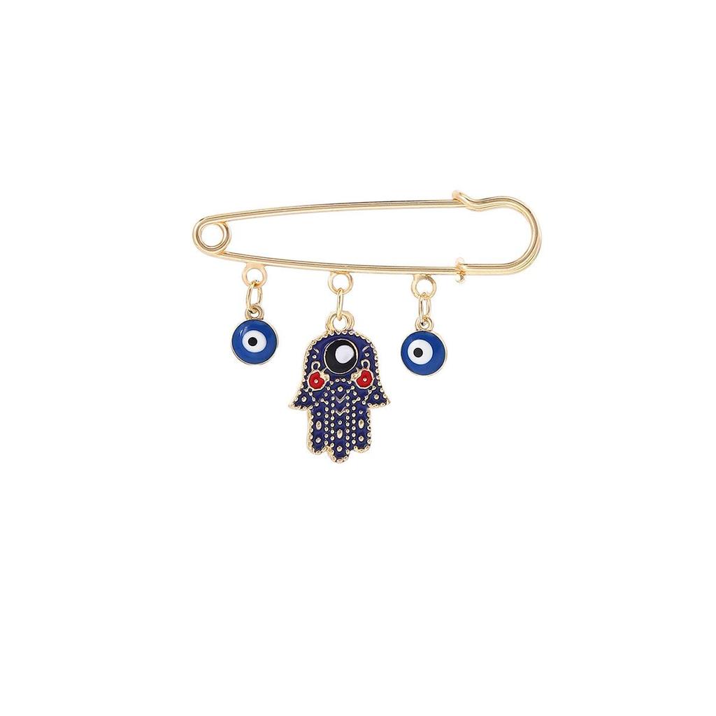 Creative Rhinestone Devil's Eye Tassel Brooch: Women's High-End Blue-Eyes Sweater Pin