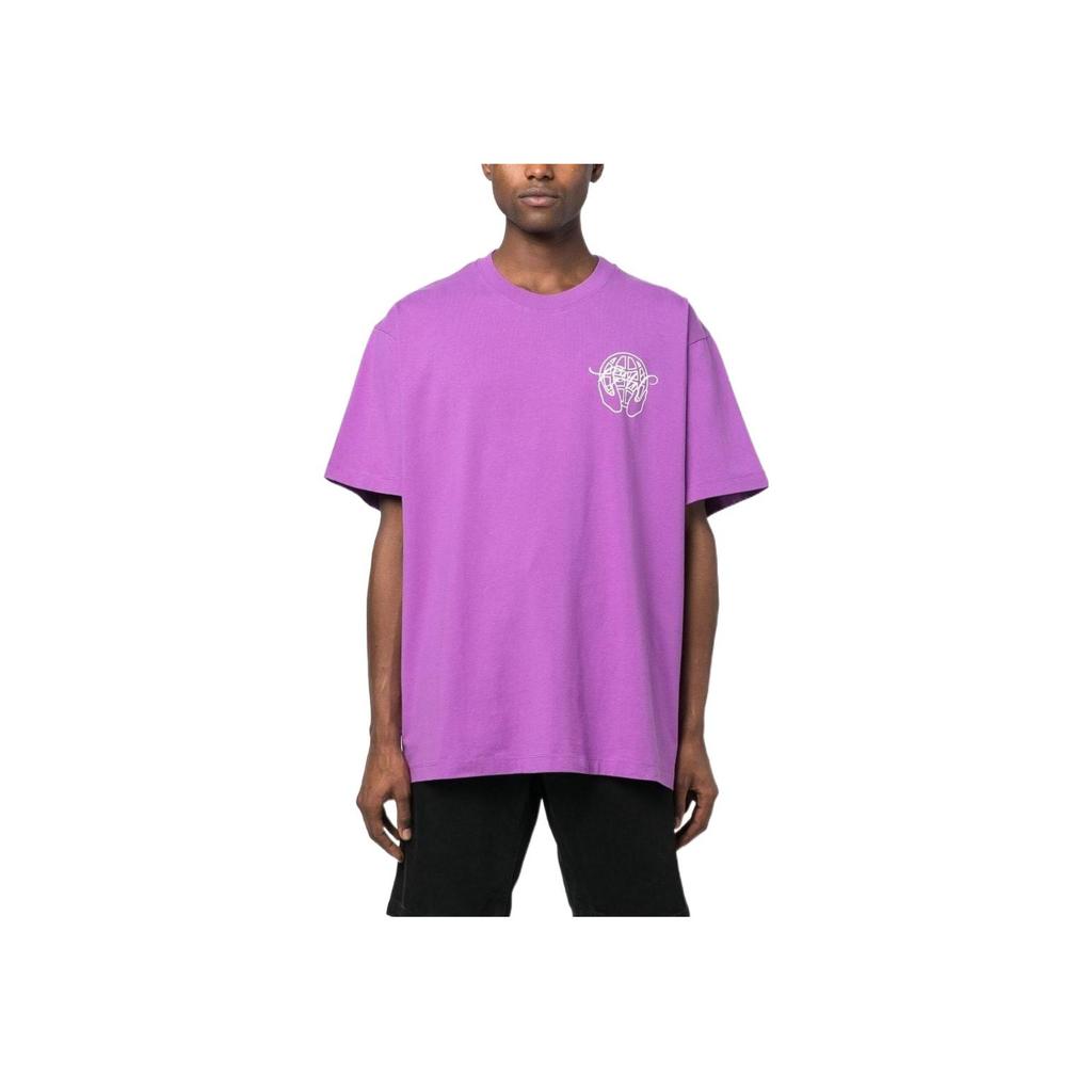 Off-White Ss23 Geometric Logo Print Crew Neck Short Sleeve T-Shirt Men Tops Lavender OMAA038S23JER0033601