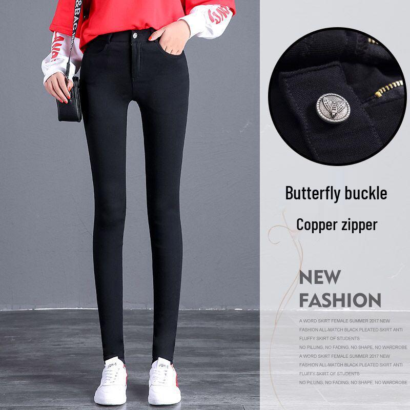 Hohe Taillen Dicke Schwarze Plus Size Leggings für Damen - Schlankmachende Skinny Hosen für Herbst/Winter