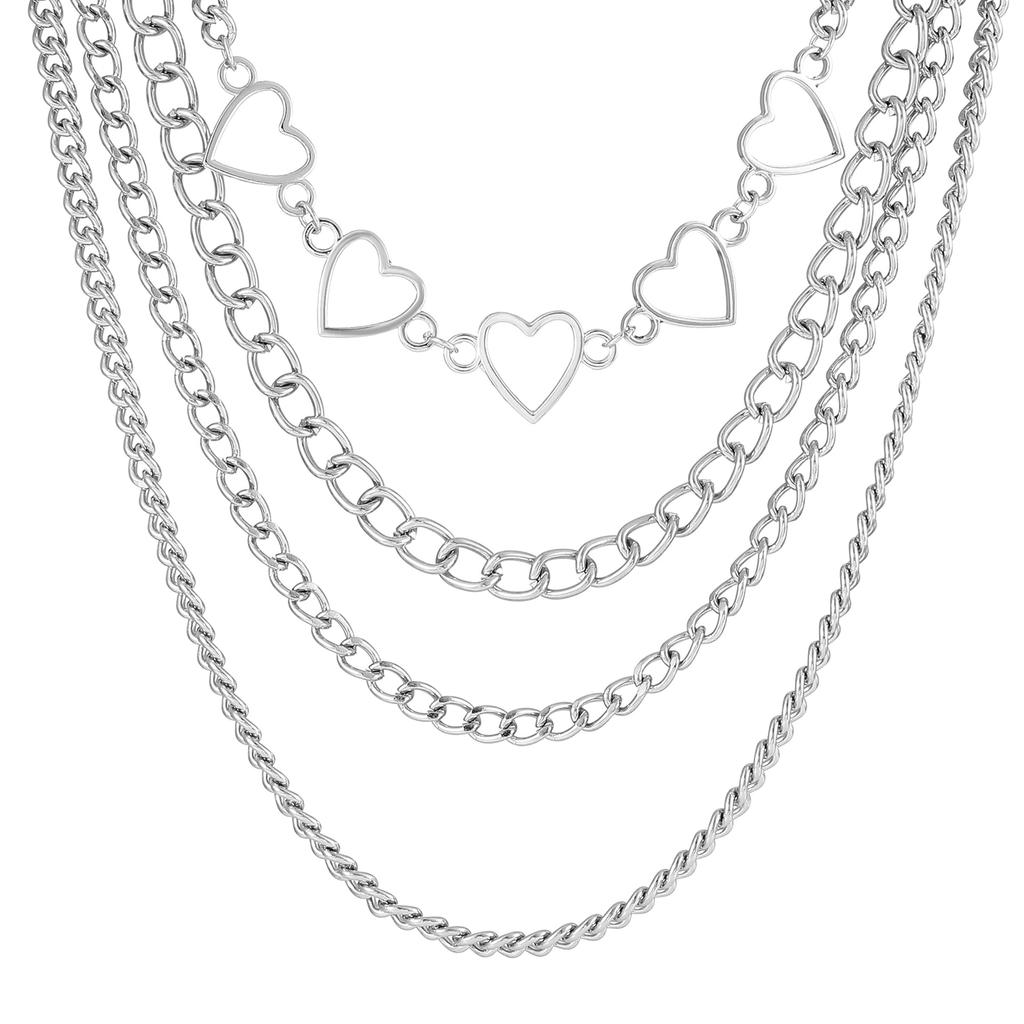 New Arrival Vintage Pearl Cross Pendant Punk Versatile Multi Layered Necklace