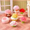 Mini Resin Artificial Flower Miniature Dollhouse Flower Accessories Tiny Potted Plants Ornament for Micro Landscape Doll House Fairy Garden