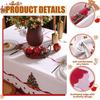 Christmas Rectangle Tablecloth Waterproof Xmas Holly Candy Cane Table Cloth Washable Table Cover for Home Dinner Party Decoration