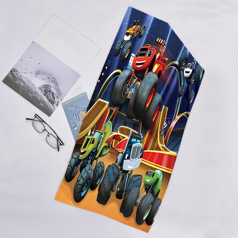 1pc Blaze and the Monster Machines Beach Towel, Beach and Seaside Swimming Pool Equipment, Fashion Pattern, Rectangular, Travel Essentials