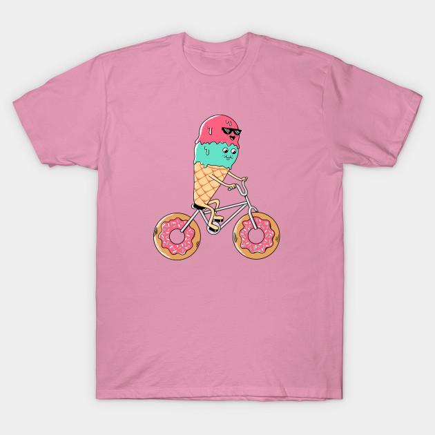 T Shirt Women Donut Bicycle Harajuku Print Kawaii Tshirt Summer Short Sleeve Female T-Shirt Top Tee