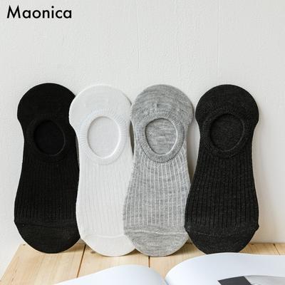 Damen Gestreifte Bootssocken Einfarbig Retro Socken Damen Atmungsaktive Unsichtbare Socken 1/4 PAAR