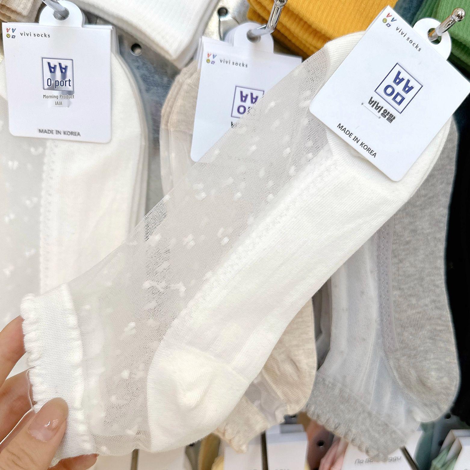 Korean Spring/Summer Lightweight Silk Women s Short Socks, Breathable & Versatile One Size