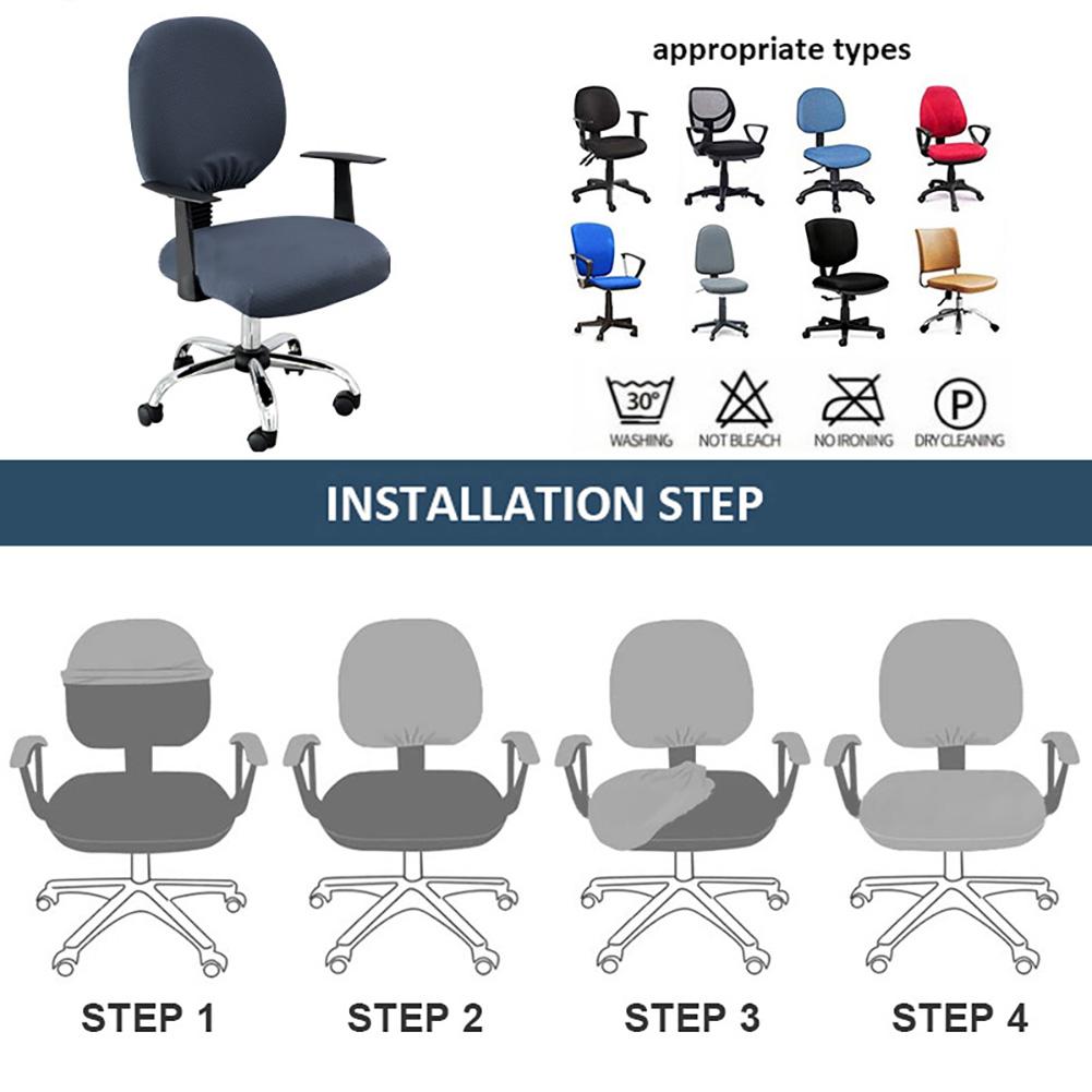 1 Set Gaming Chair Covers Removable Computer Armchair Slipcover Rotating Stool Seat Protector For Office Chair Covers 310G