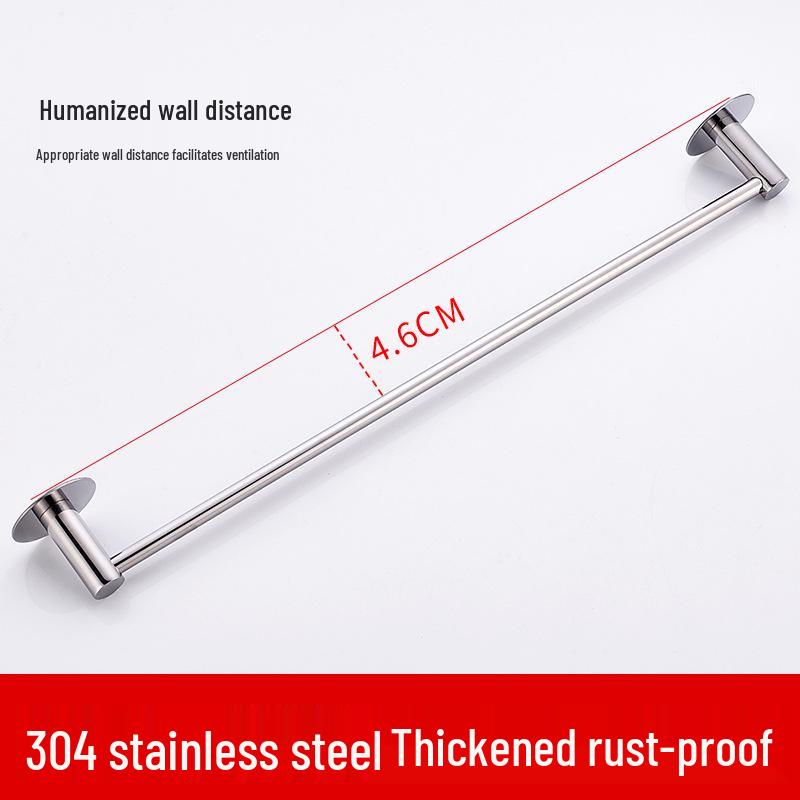 No-Drill Stainless Steel Wall-Mount Towel Bar for Bathrooms