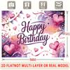 Party Backdrop Birthday Heart Pink Event Photo Booth Background Front Door Decor