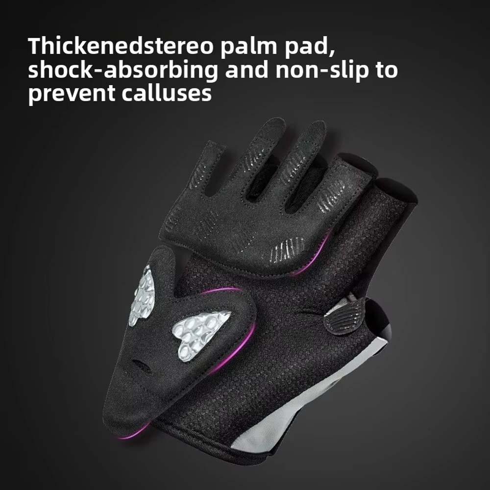 1 Pair Breathable Cycling Gloves Silicone Half Finger Mittens Fitness Gloves  Bodybuilding