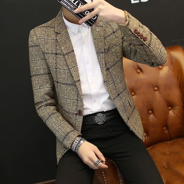 

Мужской костюм, пиджаки, куртки, новые весенне-осенние клетчатые повседневные костюмы, куртки, пальто, деловая официальная одежда, мужские приталенные пиджаки, размер 5XL XL