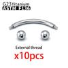 10PCS Wholesale G23 Titanium Labret Lip Stud Piercing Eyebrow Nose Ring C rod For Women Septum Piercing Body Zircon