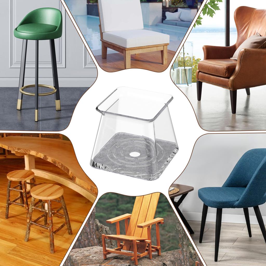 32 Pcs Silicone Chair Leg Floor Protector M/L/XL Anti Slip Furniture Leg Cover with Felt Bottom Square Furniture Feet Protectors