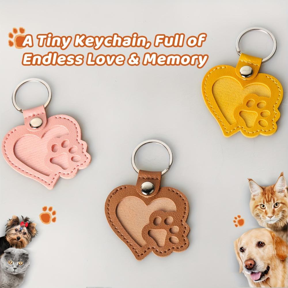 PU Leather Pet Hair Key Chain Portable Memorial Key Chain Pet Hair Storage Bag  Pet Loss Memorial