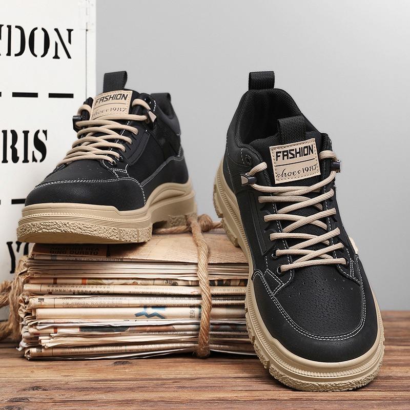 New Autumn Workwear Style Martin Boots, Casual Sports Work Footwear, Waterproof Thick-soled Wear-resistant High-top Fleece-lined Boots