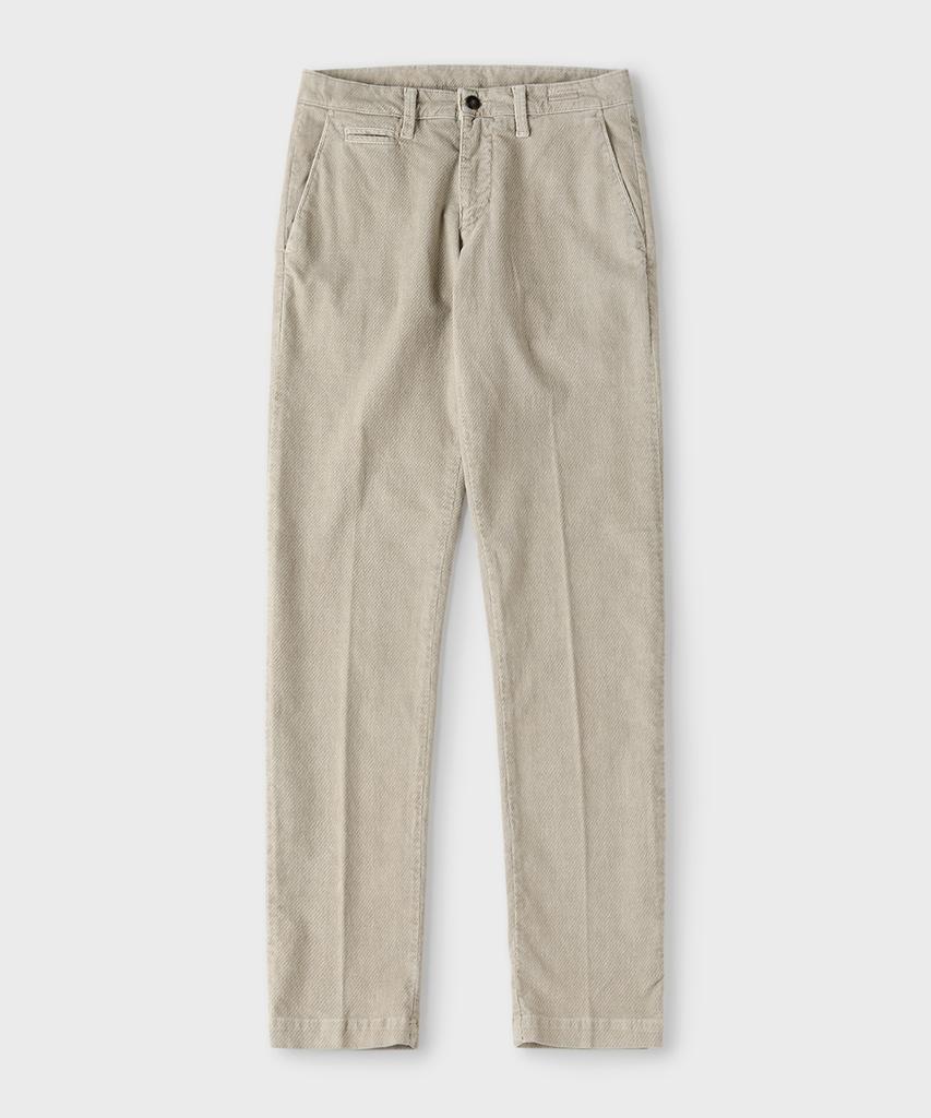 PANICALE Beige Slim Fit Cotton Twill Pants
