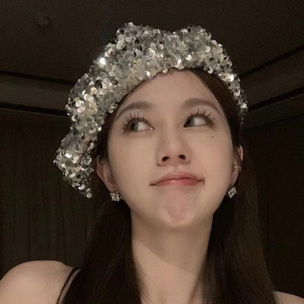 Sparkling Fashion Painter Hat Trendy Lady Octagonal Cap Glitter Sequin Beret Outdoors Activities