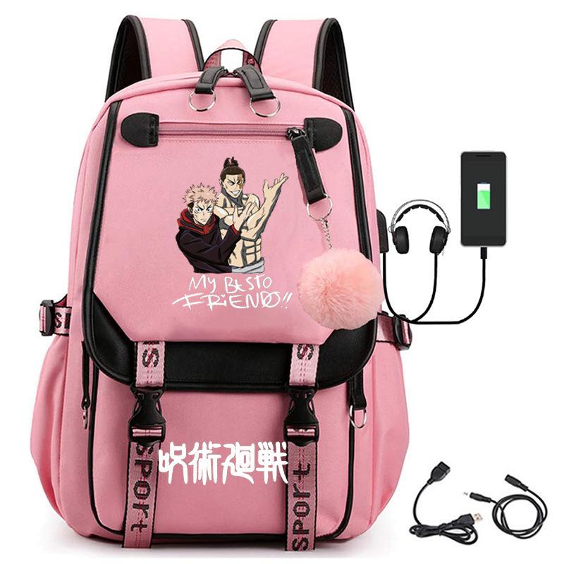 Animation Spell Return To Fight Peripheral Backpack Large Capacity Student Schoolbag Outdoor Travel Bag Multi-function Computer Bag