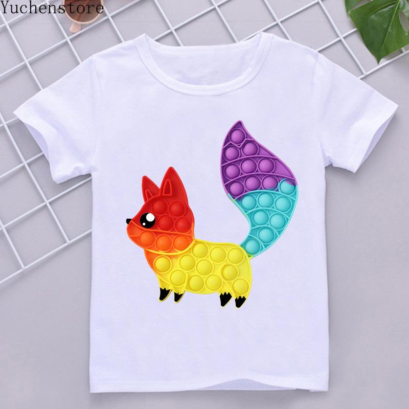 

Fashion Creative Birthday Cake Graphic Print Children T-Shirt Summer Loose Short Sleeve Boy Girl Tees White Women Blouse Shirts S білий