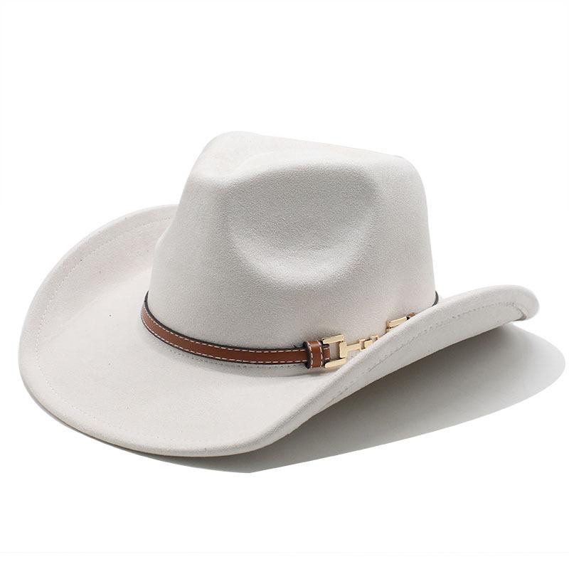 Vintage Belt Western Cowboy Hat For Men And Women, Tibetan Suede Jazz Hat, Top Hat