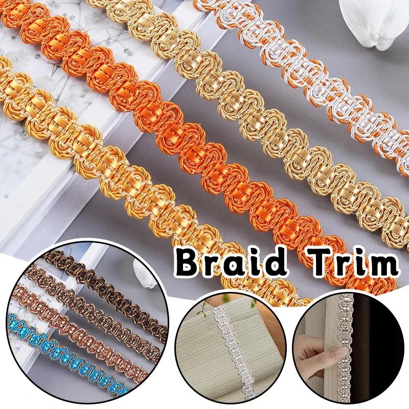 12m Braid Trim 1.5cm Width Decorative Woven Braid Trim Curtain Lace Clothing Neckline Cuff DIY Sewing Decoration Accessories