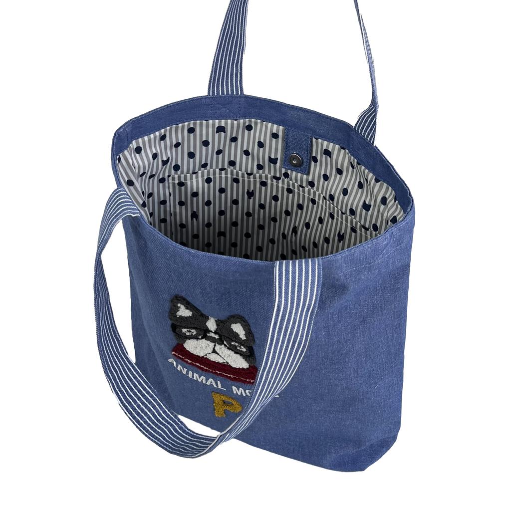 [Kusuguru Japan] Yarn-dyed Denim Tote Bag Paulo BL