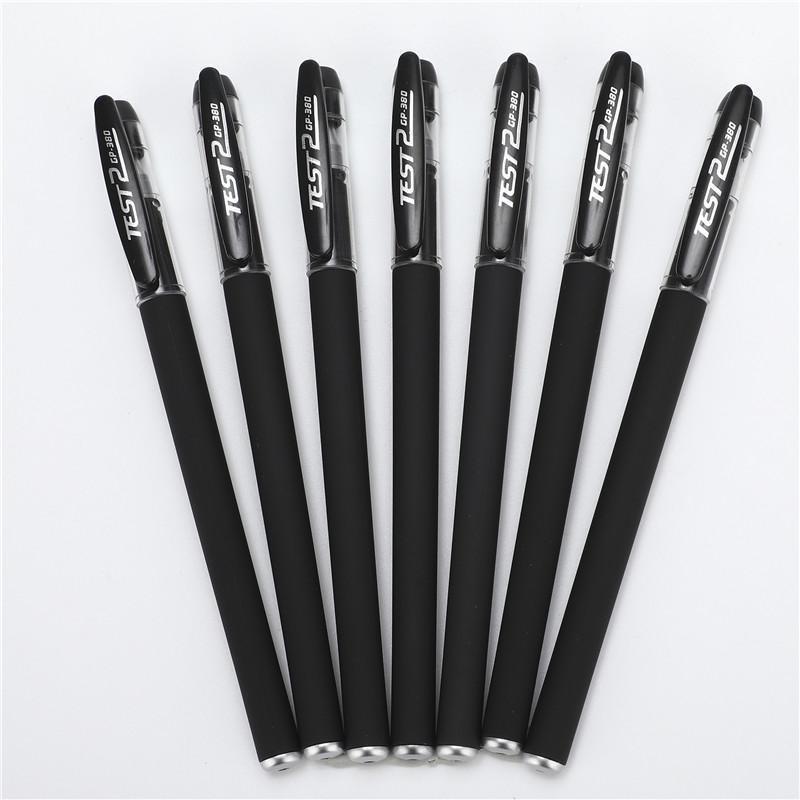 12/36pcs 0.5mm Matte Gel Pens+Refills Black Carbon Ink Ballpoint Pen Sign Pen Office & School   Supplies Stationery