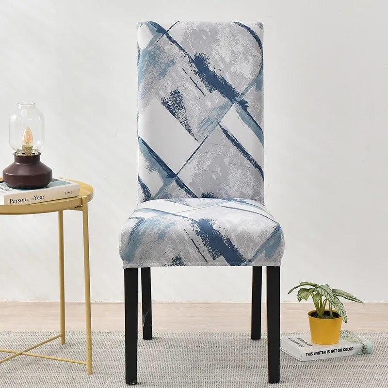 Spandex Wedding Chair Cover Lattice Floral Printed Seat Protector Slipcover for Hotel Banquet Housse De Chaise Dining Room Chair