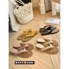 French Slope Heel Flip-Flops Women'S Summer Outer Wear Holiday Style Beach Sandals Flat Bottom Heightening Toe Sandals With Skirt