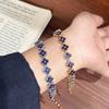 New Full Diamond Four-leaf Clover Bracelet High Luxury Old Money Style Retro Colored Flower Bracelet